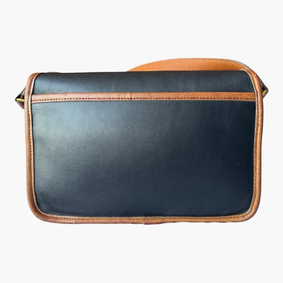 Vintage 1980s Coach Spectator City Bag Black Tan Leather Crossbody Quiet Luxury - Picture 5 of 16